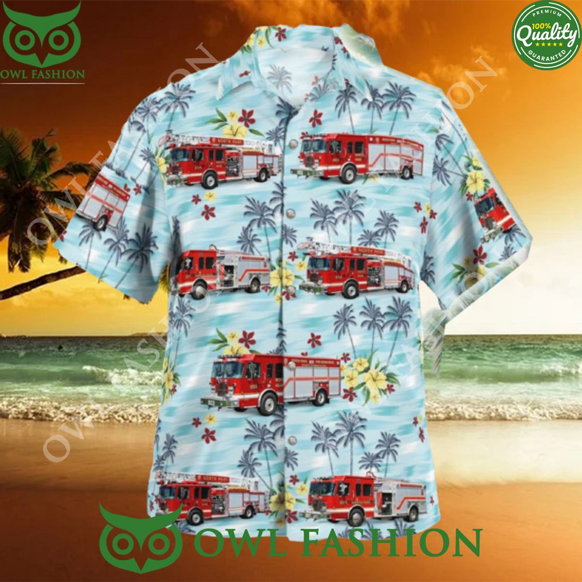 Machesney Park Illinois North Park Fire Protection District Hawaiian Shirt