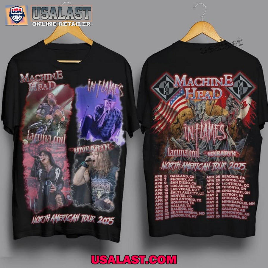 Machine Head In Flames Lacuna Coil Unearth 2025 Tour T-Shirt
