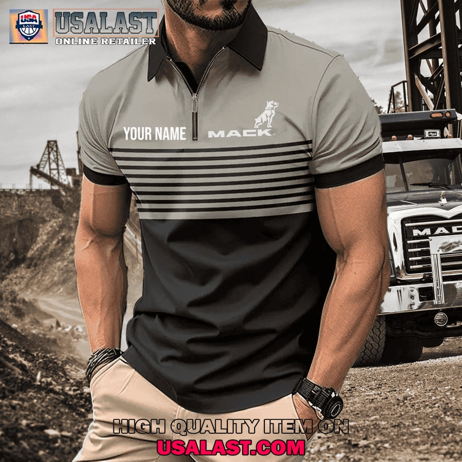 Mack Custom Name Zipper Men Polo