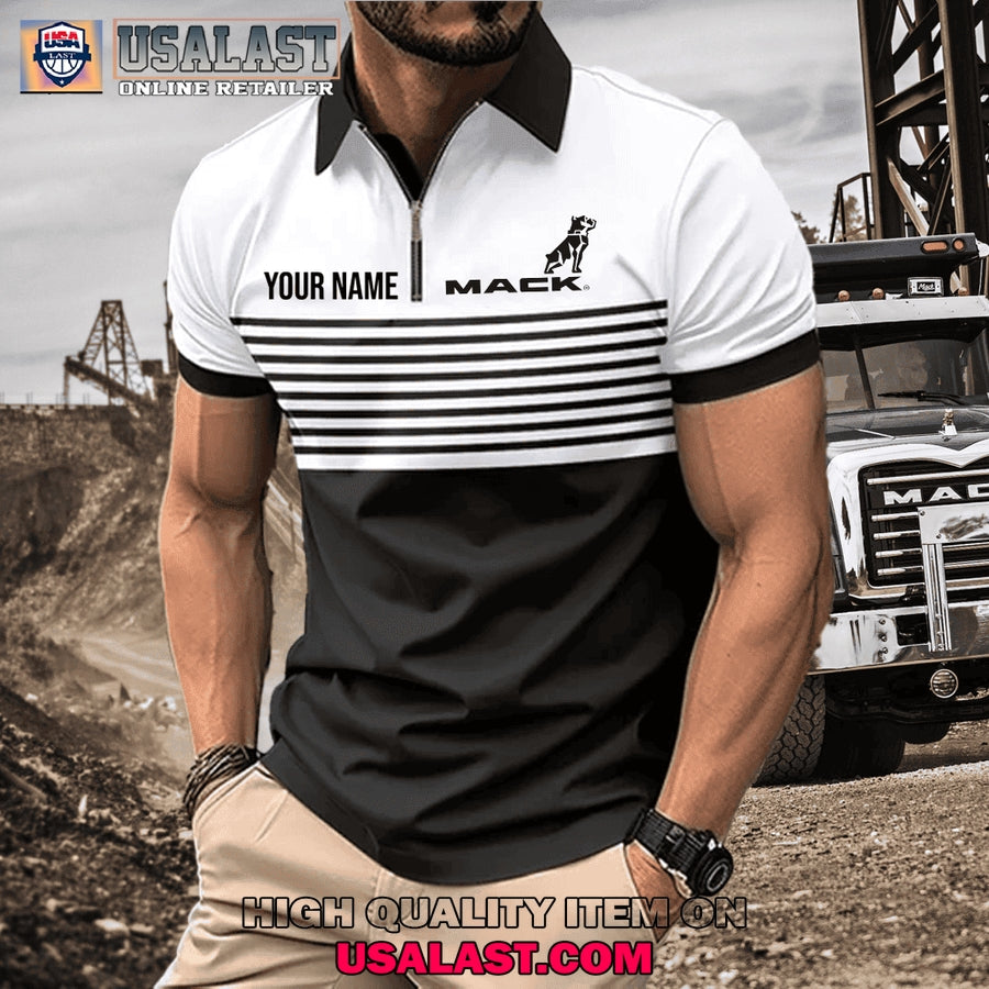 Mack Custom Name Zipper Men Polo