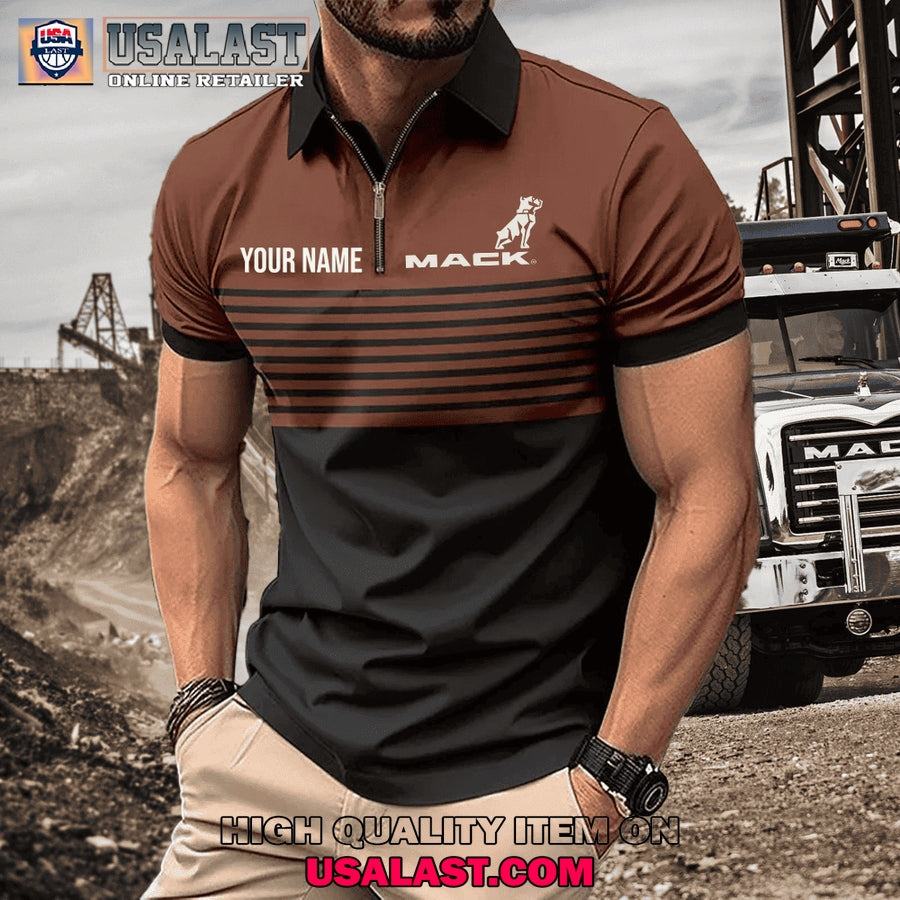 Mack Custom Name Zipper Men Polo