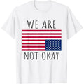 made Red plumber brand usa We Are Not Okay Vintage American Flag USA Patriotic Slogan T-Shirt Hoodie, Sweatshirt