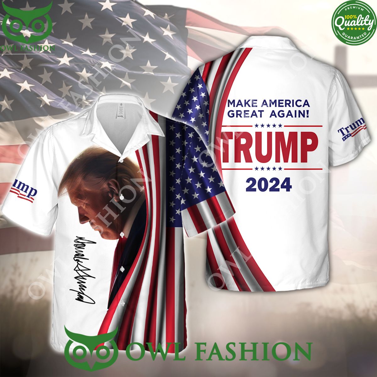 Make America Great Again Trump Signature Hawaiian Shirt Limited