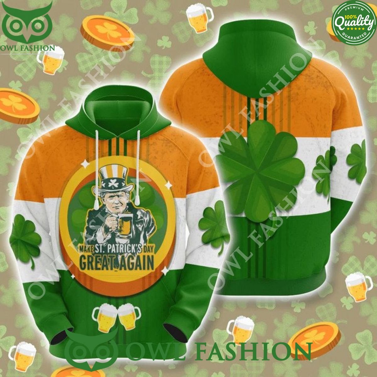 Make St Patrick’s Day Great Again AOP 3D shirt
