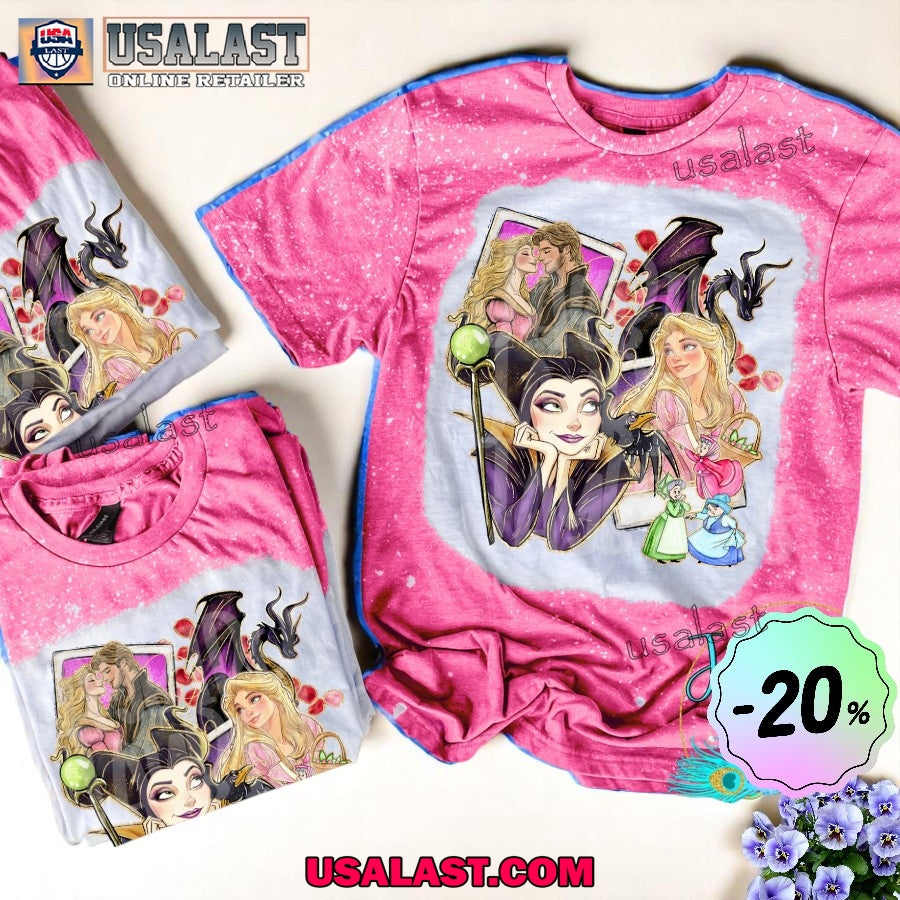 Maleficent Movie Unisex Bleached Tee Shirt