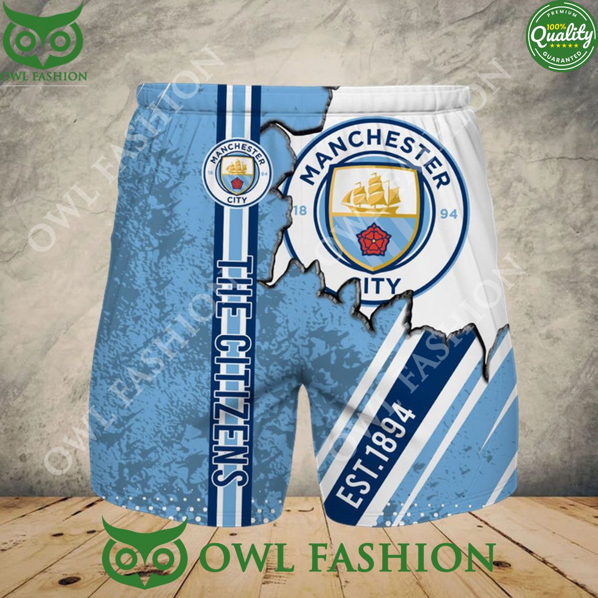 Manchester City Champion EPL 3D Hawaii Set