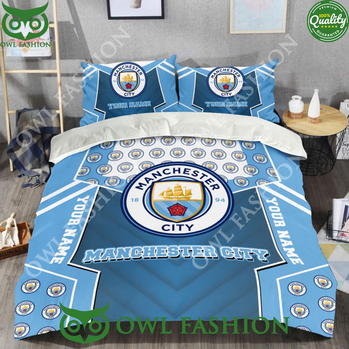 Manchester City Custom Name Limited The Citizens Bedding Set