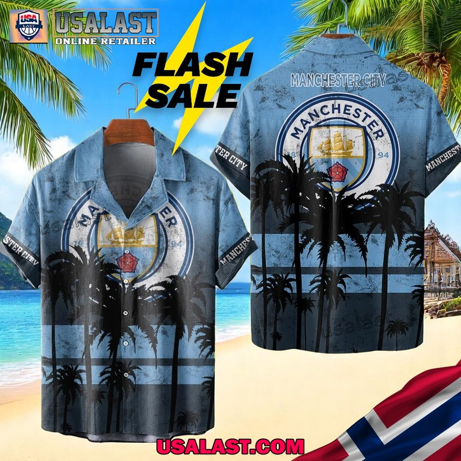 Manchester City FC Coconut Tree Style Hawaiian Shirt
