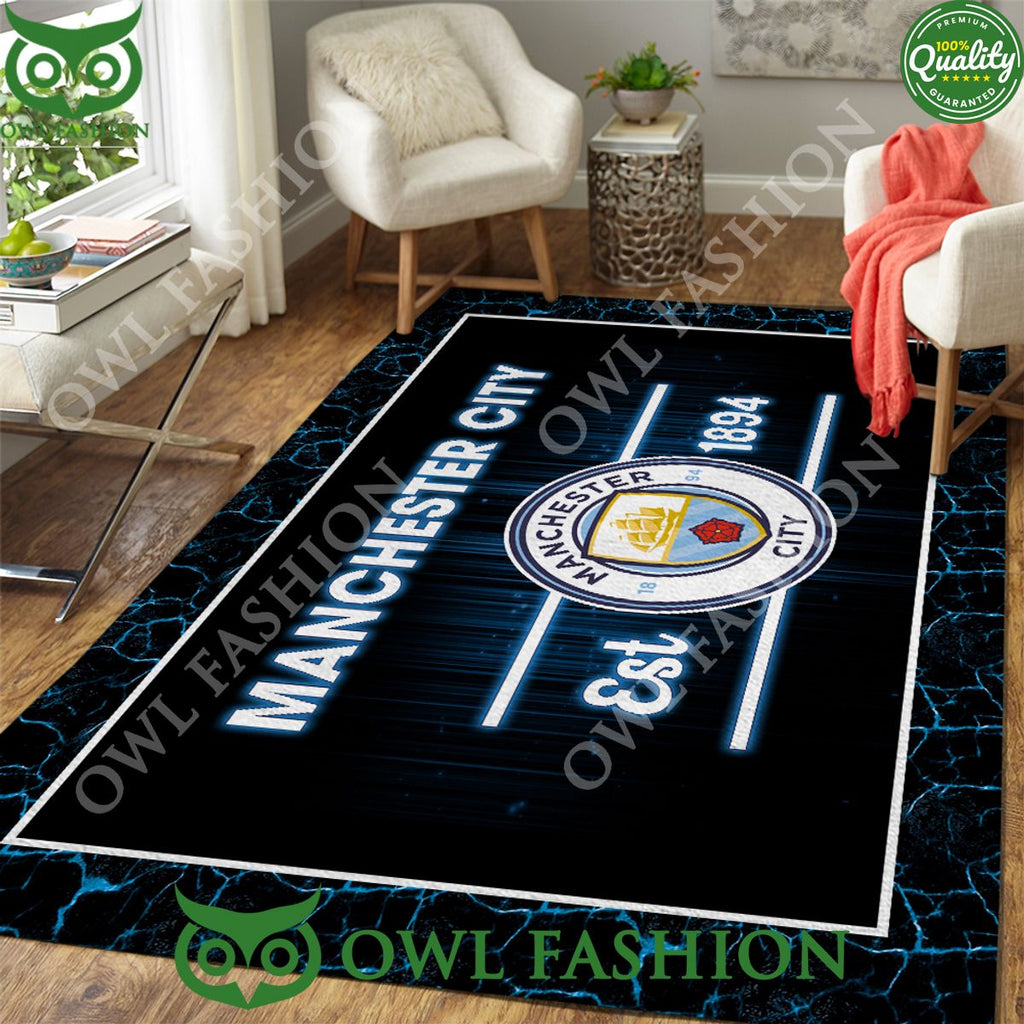 Manchester City Rectangular Est 1894 England Limited Rug Carpet