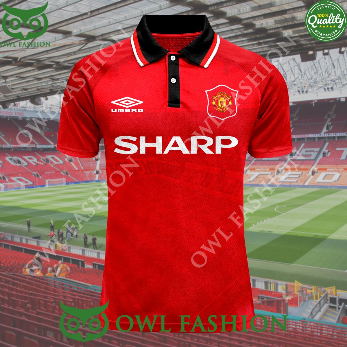 Manchester United Home 1994-96 Cantona 07 Home Polo Shirt