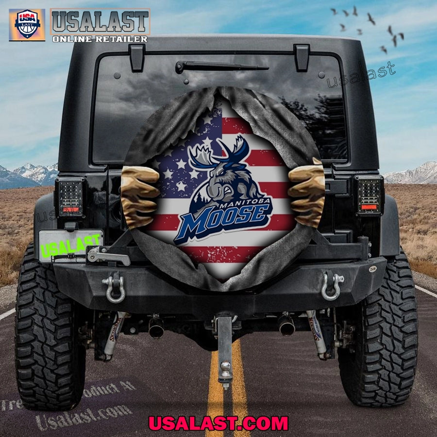 Manitoba Moose AHL American Flag Spare Tire Cover