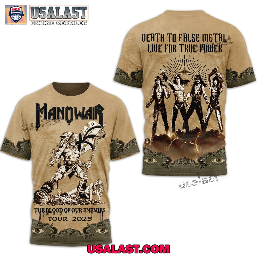 Manowar The Blood Of Our Enemies Tour 2025 3D Shirt