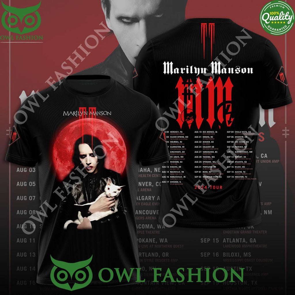 Marilyn Manson Twins of Evil 2024 Tour t shirt