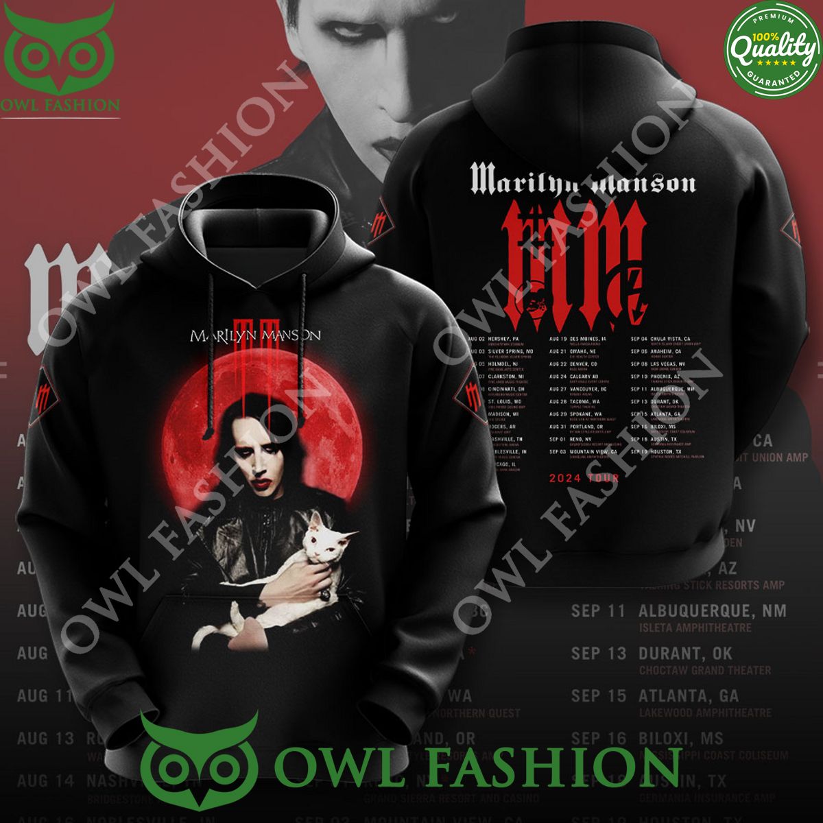 Marilyn Manson Twins of Evil 2024 Tour t shirt