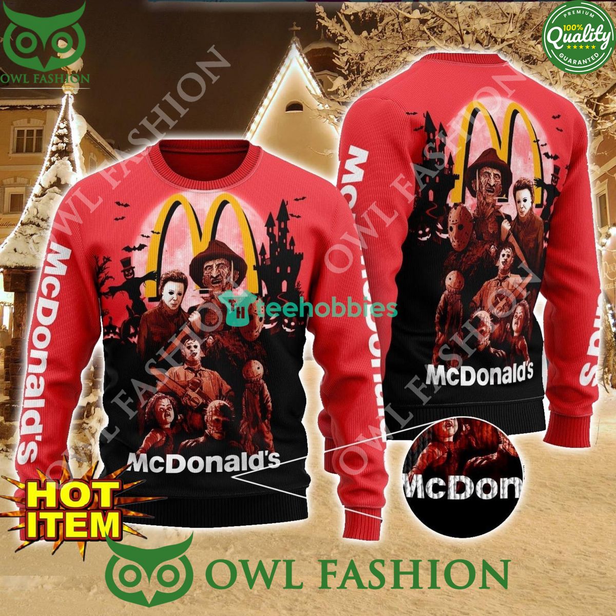 McDonald’s Horror Halloween Night 2024 Ugly Sweater
