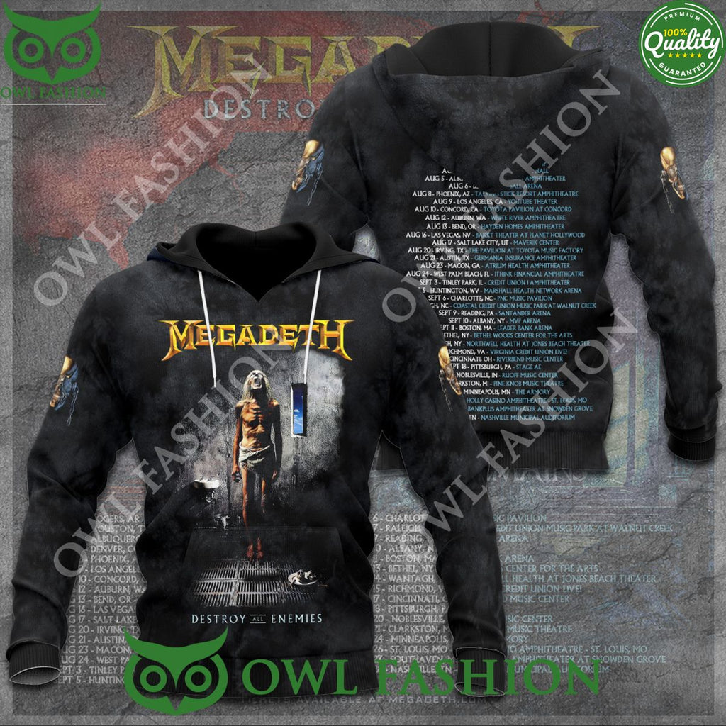 Megadeth Band Destroy All Enemies Tour Schedule 3D t Shirt