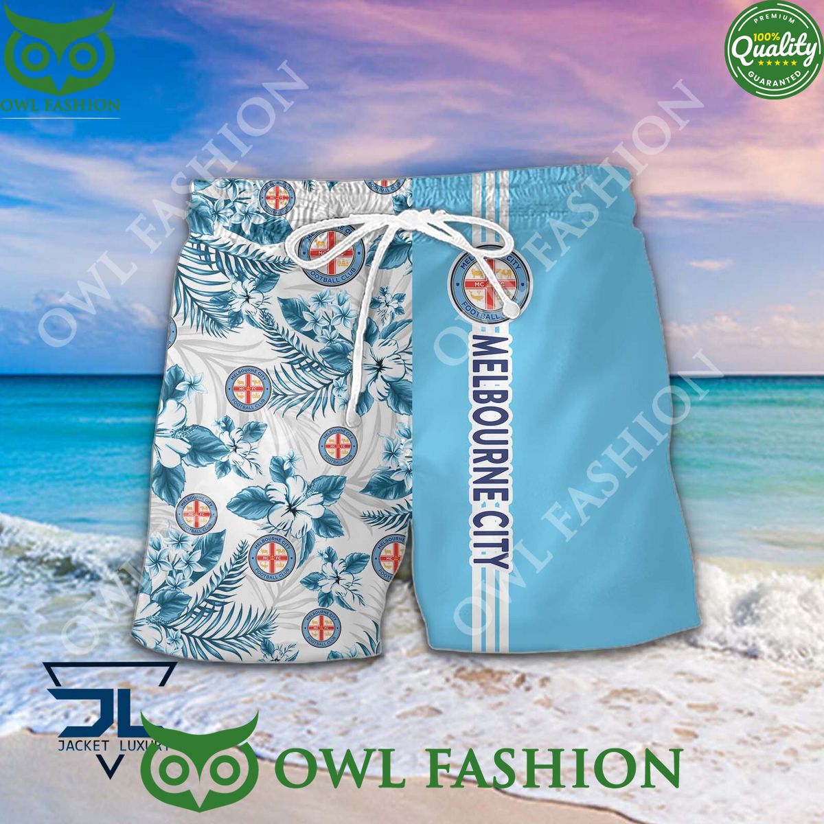 Melbourne City FC A League Football Hawaiian shirt and short