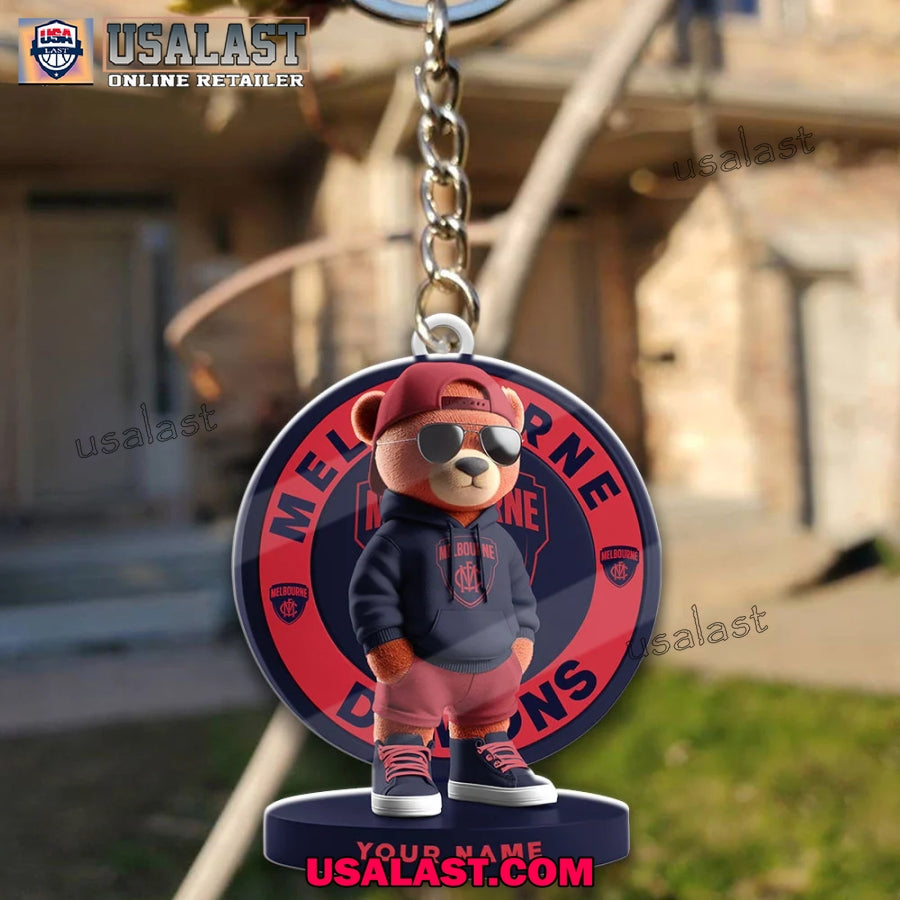 Melbourne Football Club Teddy Bear Custom Keychain