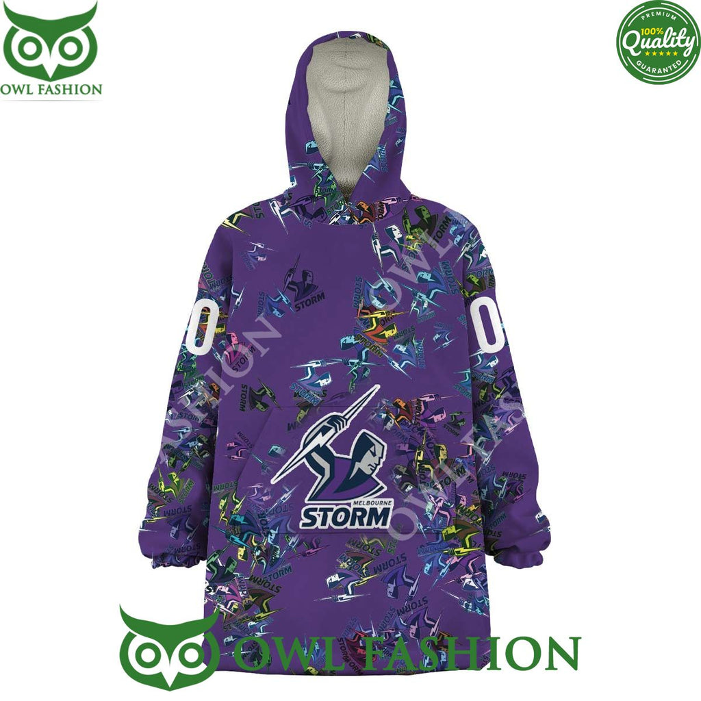 Melbourne Storm Team Logo Design Fleece Blanket hoodie