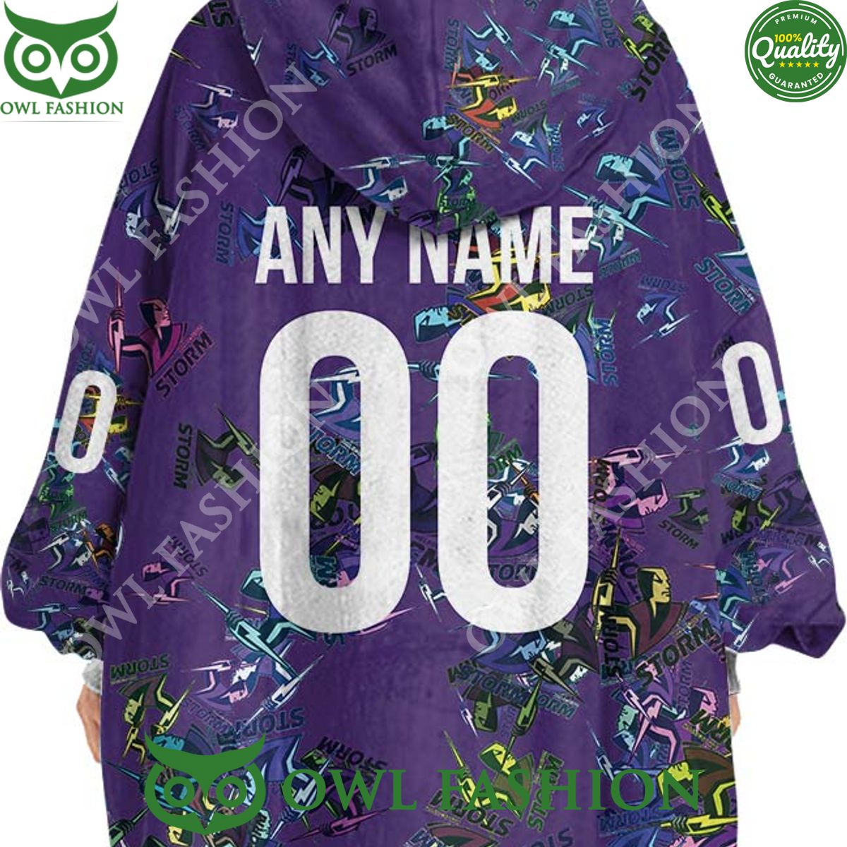 Melbourne Storm Team Logo Design Fleece Blanket hoodie