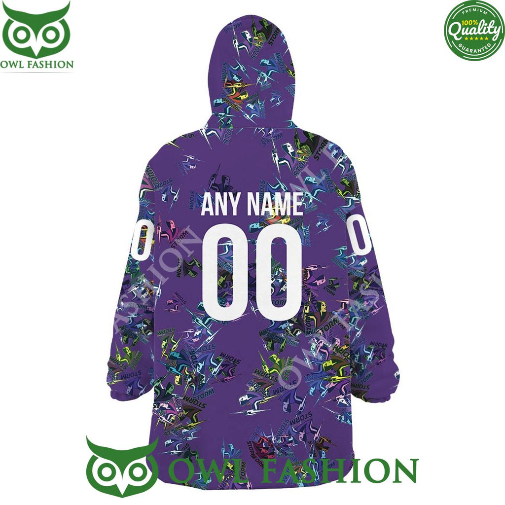Melbourne Storm Team Logo Design Fleece Blanket hoodie