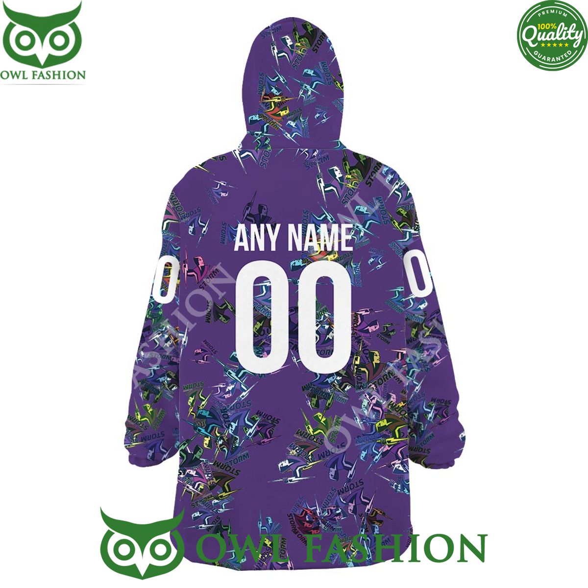 Melbourne Storm Team Logo Design Fleece Blanket hoodie