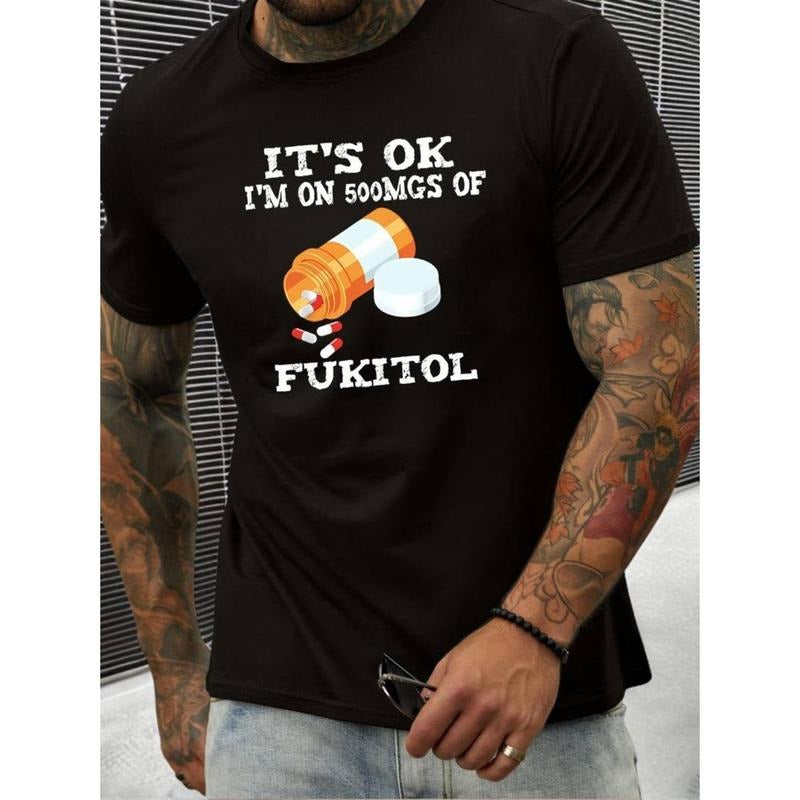 men gifts [FUKITOL Crew Neck T-shirt] 500MGS FUKITOL Men'WB shield Crew Neck T-shirt