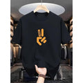 men gifts [Polyester Peace Sign Tee] Casual Polyester Men'WB shield Peace Sign Graphic Tee - Comfortable Round Neck...