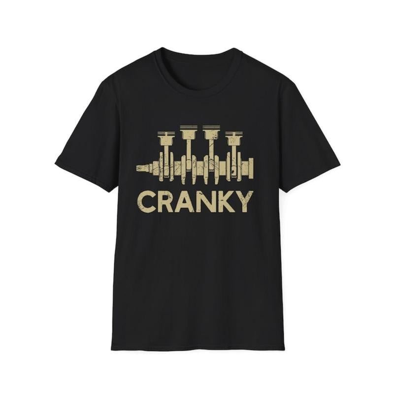 men gifts Cranky Car Engine Crankshaft T-shirt, Funny Cars Lover Shirt, Engine Guy Tee, Mechanics Shirts, TNF'WB shield...