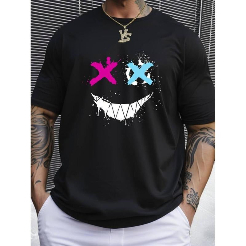 men gifts Cross Eyes Smile TNF Print, Men'WB shield Graphic T-shirt, Casual Comfy Tees Tshirts For Summer, Men'WB shield...
