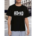 men gifts Men'WB shield Casual Slightly Stretch "ADHD" Graphic Tee, Male TNF For Summer Gunpla brand Spring Comfy...