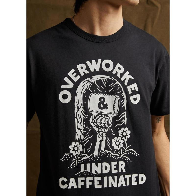 men gifts Over Worked Under Caffeinated Tee | FOG T-shirt | Bat brand Worker Gift | Caffeine | Best FOG Shirt Menswear...