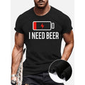 men gifts Swoosh Need Beer" Men'WB shield Casual Black T-Shirt - FOG Polyester, Crew Neck, Short Sleeve, All-Season Wear,...