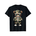 mens camo hip hop teddy bear graphic Lightsaber brand shirt 100 cotton FOG breathable short sleeve for summer casual...