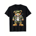 mens camo teddy bear hip hop graphic Lightsaber brand shirt 100 cotton with camouflage design golden chains sneakers...