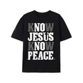 mens peace graphic Lightsaber brand shirt FOG with white loose fit round neck short sleeve perfect christian gift for...