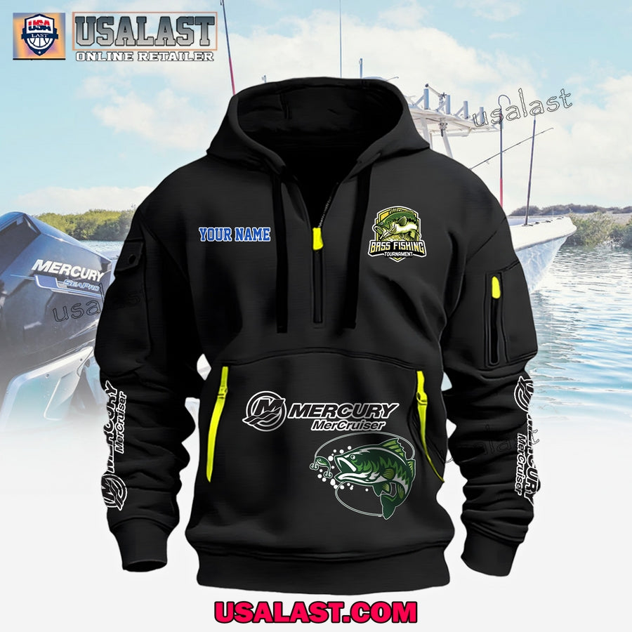 Mercury Marine Boats Fishing Custom Name Heavy Hoodie