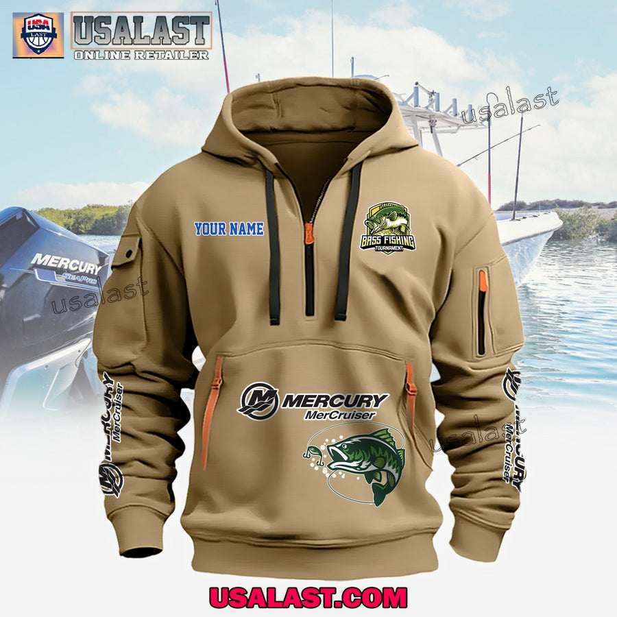 Mercury Marine Boats Fishing Custom Name Heavy Hoodie