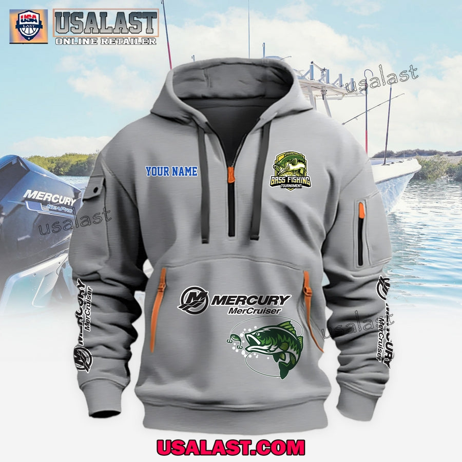 Mercury Marine Boats Fishing Custom Name Heavy Hoodie