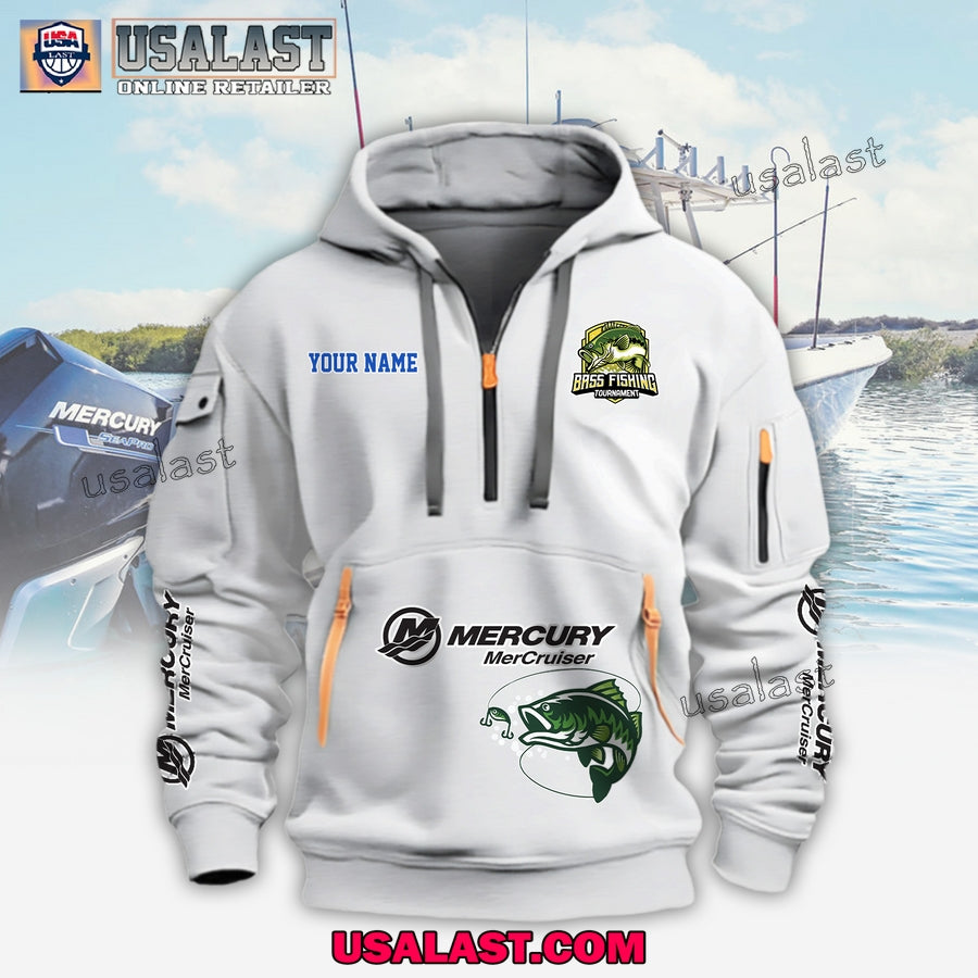 Mercury Marine Boats Fishing Custom Name Heavy Hoodie