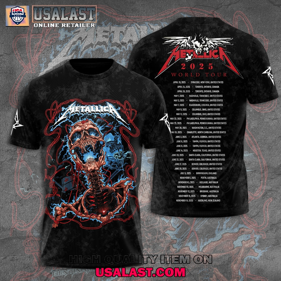 Metallica 2025 World Tour All Over Print Hoodie, Shirt