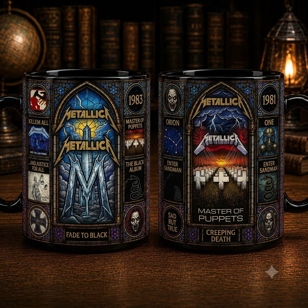 Metallica Band Stained Glass Accent Mug