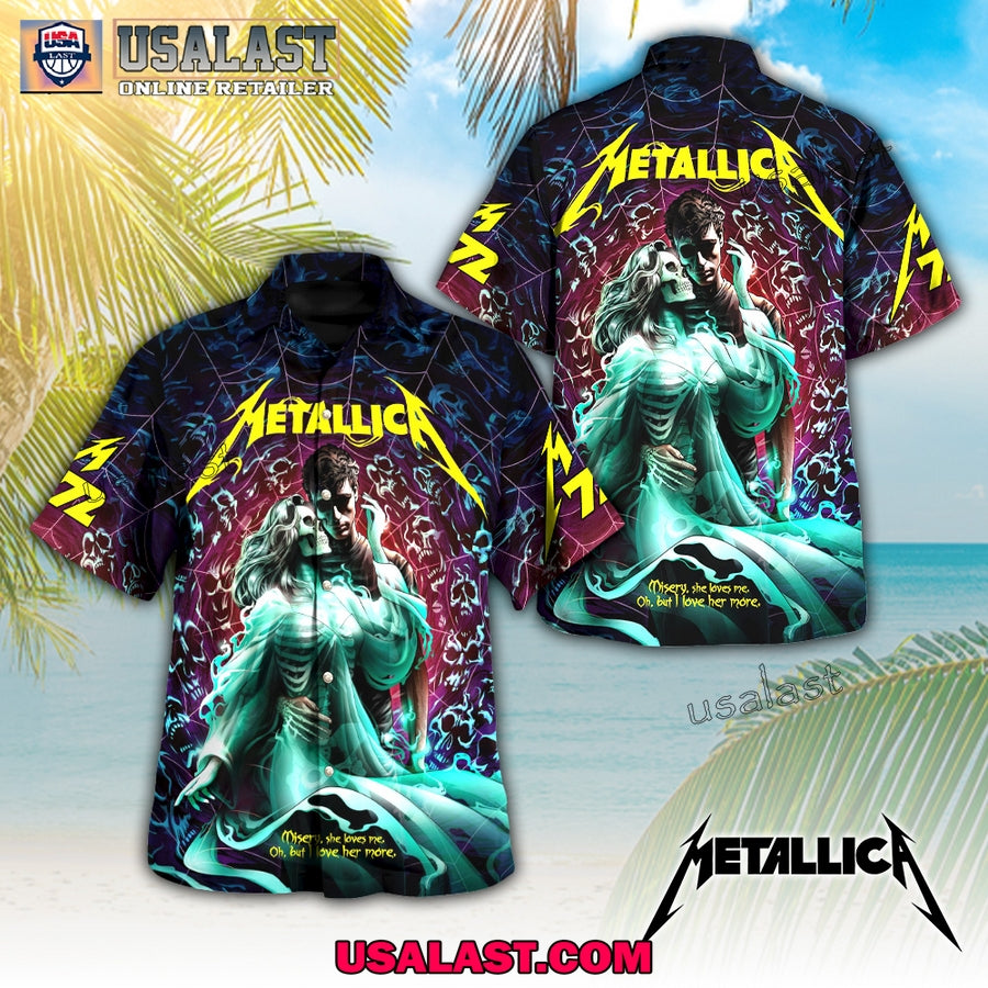 Metallica Inamorata Skull Couple Hawaiian Shirt