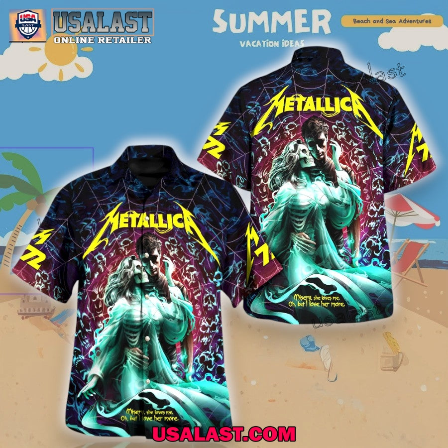 Metallica Inamorata Skull Couple Hawaiian Shirt