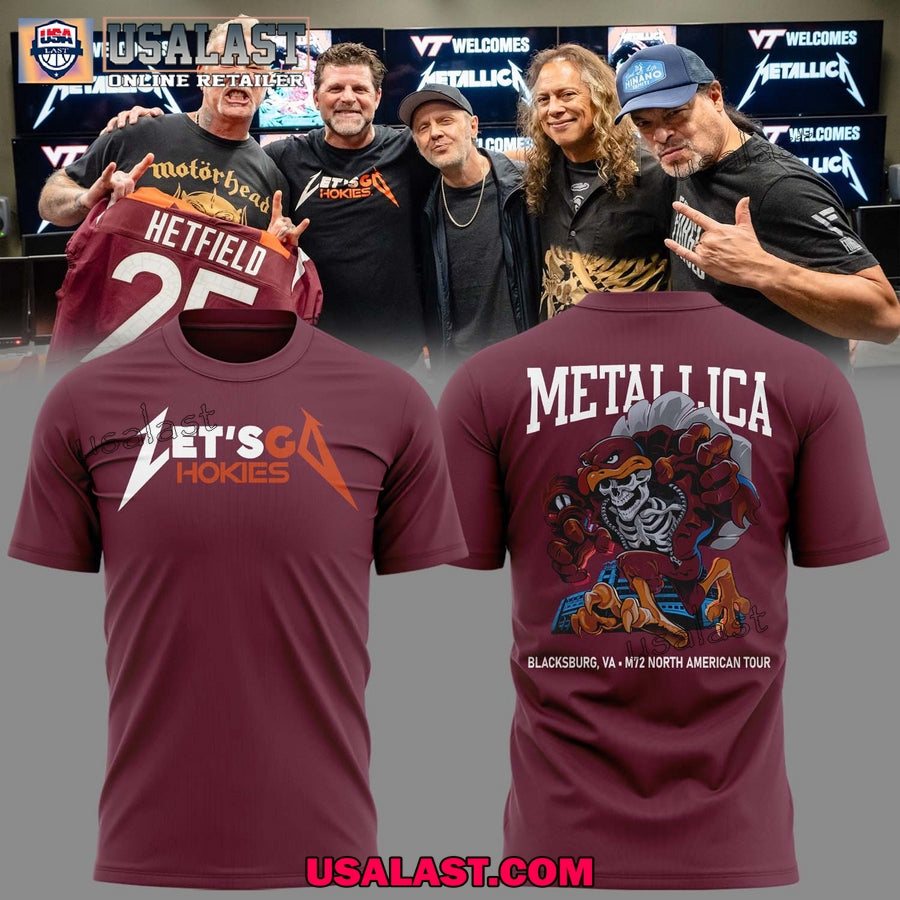 Metallica Let’s Go Hokies Music Concert Maroon T-Shirt
