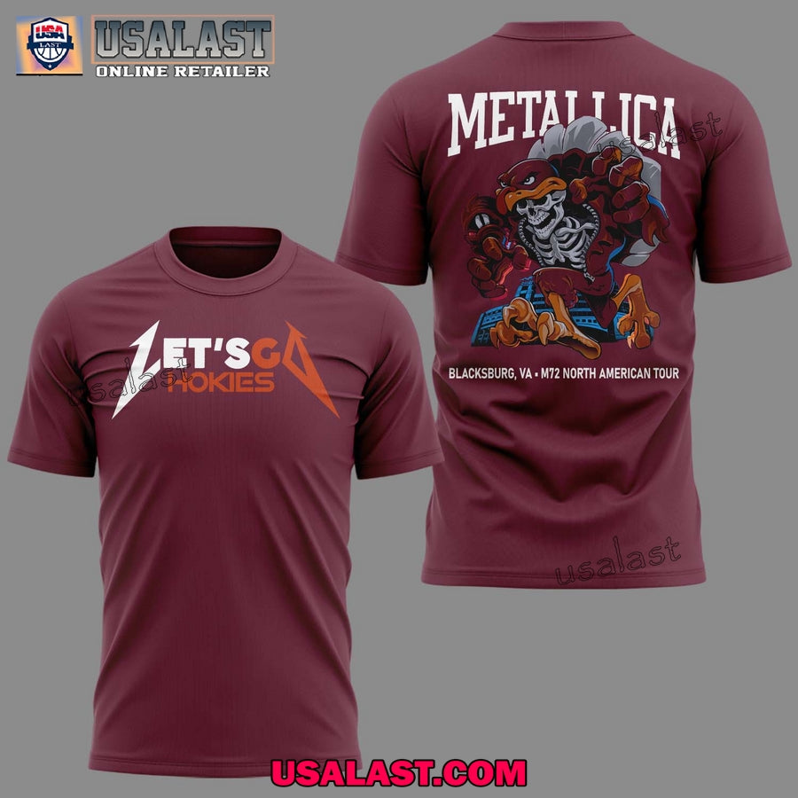 Metallica Let’s Go Hokies Music Concert Maroon T-Shirt