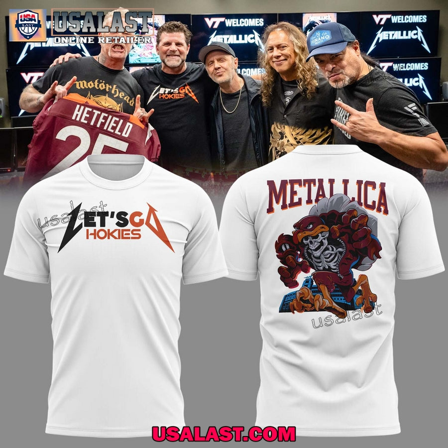 Metallica Let’s Go Hokies Music Concert White T-Shirt