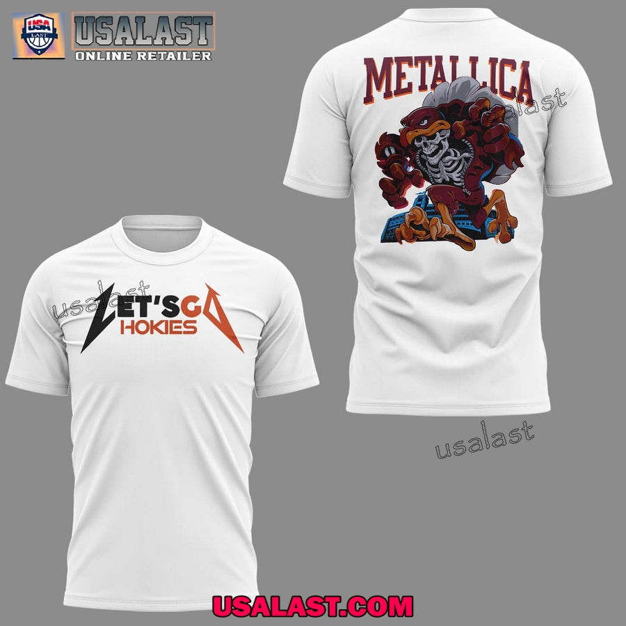 Metallica Let’s Go Hokies Music Concert White T-Shirt