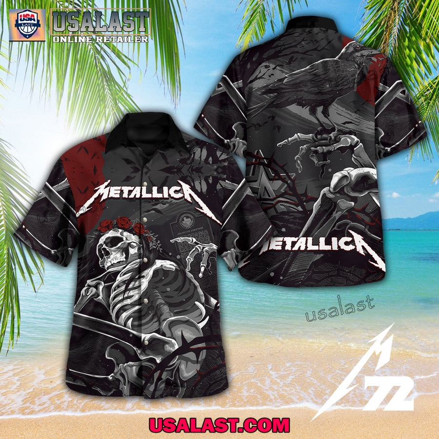 Metallica M72 World Tour 2025 Skull Crow Hawaiian Shirt