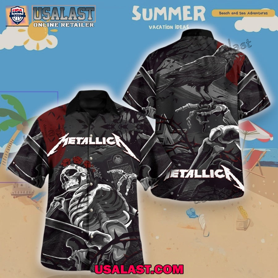 Metallica M72 World Tour 2025 Skull Crow Hawaiian Shirt